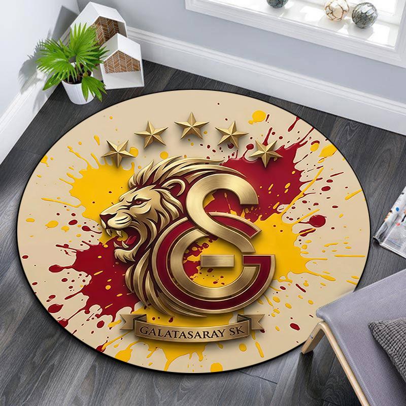 Galatasaray SK3 Round Area Rug,Carpet Rug for Living Room Bedroom Sofa Playroom Decor,Non-slip Floor Mat