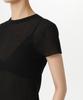 MUSINSA STANDARD WOMAN Women'S Sheer Textured Crew Neck Short Sleeve Knit [Black]