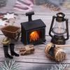 Dollhouse Miniature Fireplace Glowing Stove Model House Furniture Kitchen Living Scene Decor Toy