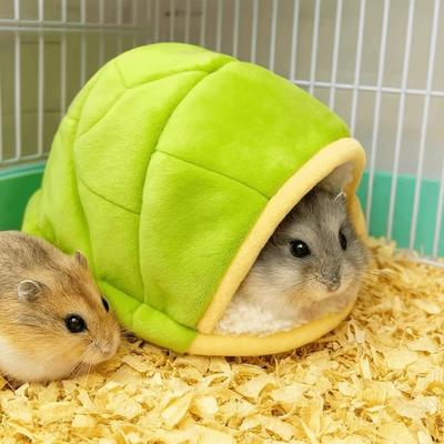 Portable Hamster Warm Nest Turtle Shell Shape Washable Hamster Sleeping Bag Soft Cozy Guniea Pig House for Hedgehog Parrot