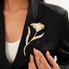 Zinc Zinc Alloy Flower Bud Brooch Exquisite Clothing Pin Accessories Tulip Brooch  Valentine's Day Gift