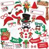 Cute Christmas Photo Props Santa Claus Snowman Masks Lips Beard Photo Props New Year Xmas Party Decoration Kids Gifts