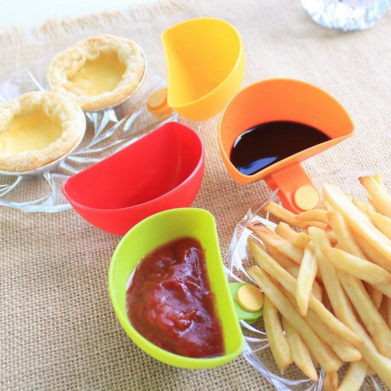 8Pcs Creative Seasoning Dish Clips Set - Small Bowls for Salt, Sugar, Vinegar, Tomato Sauce & Spices