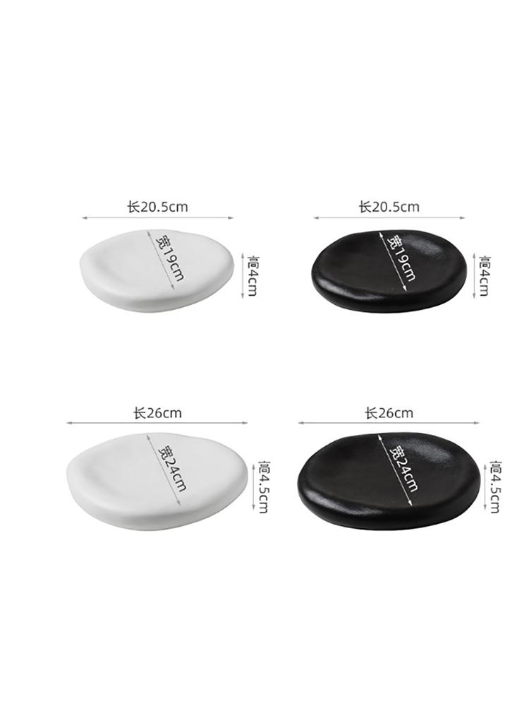 Creative Ceramic Steak Plate for Western Food Black and White Frosted Dinner Plate Home Breakfast Salad Dessert Dishes Tableware