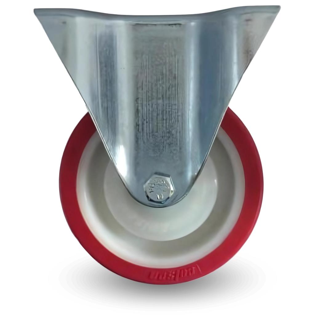 Fixed wheel castor 100mm 200kg FPPU 1001 RED polyurethane
