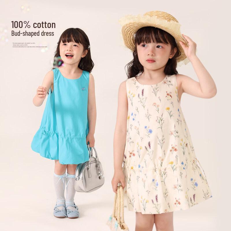 LUSON Girls  Summer Sleeveless Bubble Dress 130