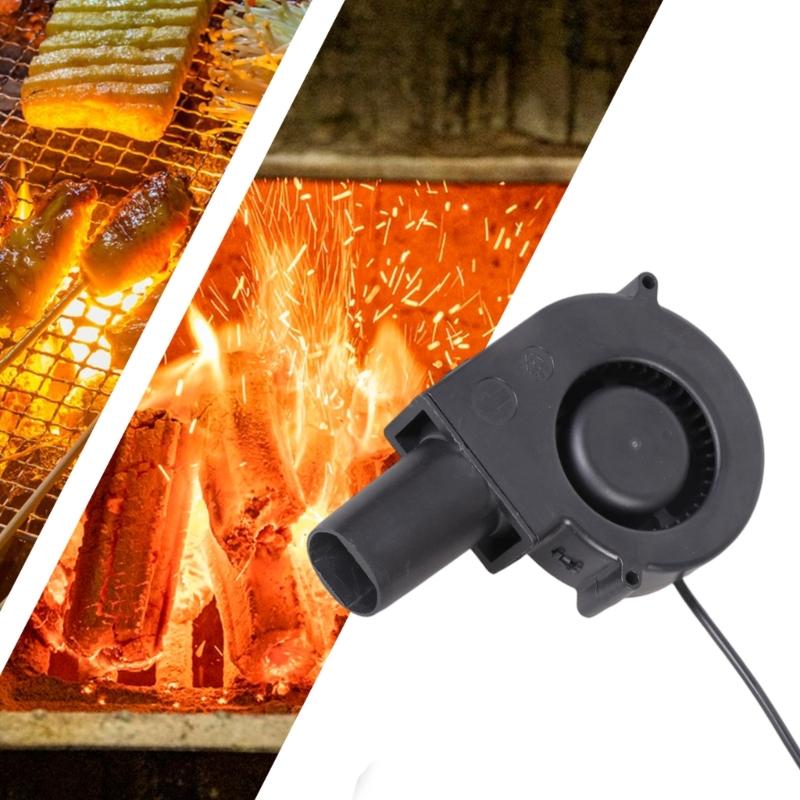 Vysokorychlostní 5500 ot./min 12V vyměnitelný ventilátor s regulací pro zapalování grilu, rozdělávání ohně a kempingové vaření