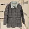 Autumn and Winter New Fashion Stand-up Collar Double-sided Wear Pressed Rubber Double-breasted Down Jacket Women's Medium and Long Winter Coat Tide