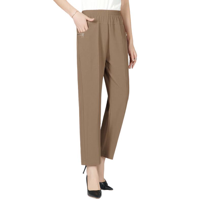 LangSha Women's Summer High-Waist Straight-Leg Pants