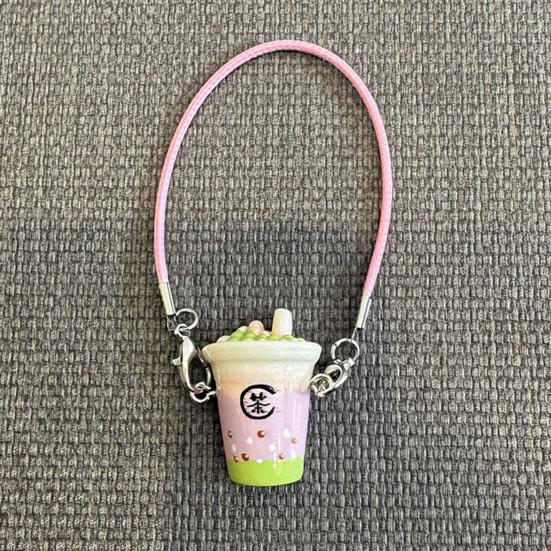 Miniature Bubble Tea Cup Hair Clip Accessory DIY Creamy Epoxy Doll Jewelry Attachment Decorative Component Pendant