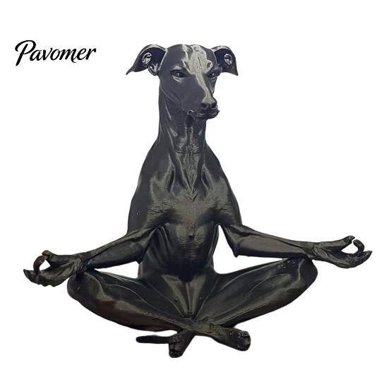 Stress Relief Novelty Items 3D Printed Meditating Dog Statue, Zen Sitting Puppy Figurine for Creative PLA Plastic Ornaments Home Decor, Animal