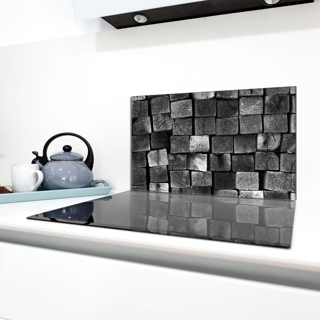 Glass Protective Plate for Stove 90x52 Wood