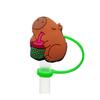 Cute Capybara 10mm Straw Cap Compatible with Stanley Cup Accessories Decoration Dustproof Straw Stopper Silicone Straw Cap