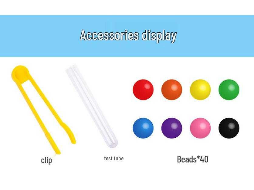 Pompon Test Tube Fine Motor Skills Toy for Color Recognition and Early Education