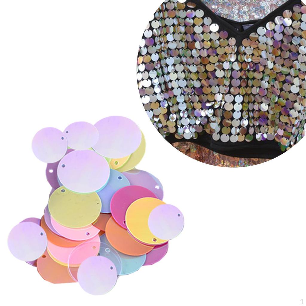 85 Pieces 20mm Flat Round Loose Sequins Paillettes with Hole DIY Dress Accessories Set