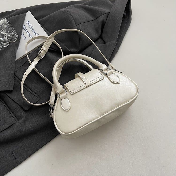 Pink Pearlescent PU Portable Messenger Bag