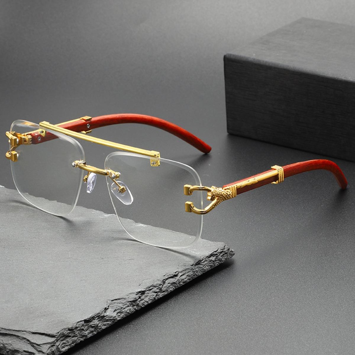 

Large Frame Leopard Head Glasses To Relieve Visual Fatigue Without Frame Glasses Fashionable and Versatile Must-have for Busines