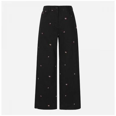 Flower Motif Embroidery Pants T262mpt144w