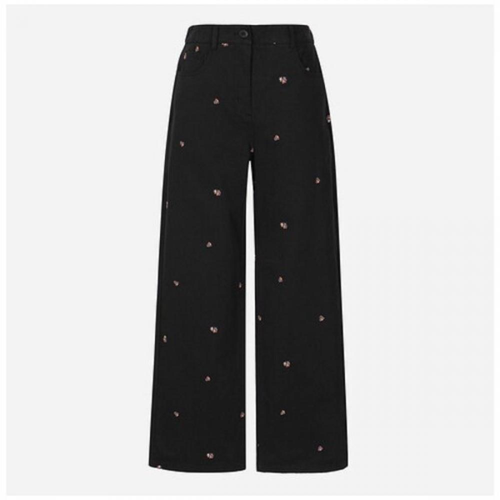 

Thursday Island Flower Motif Embroidery Pants T262mpt144w black (BK)/S