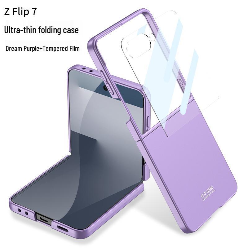GKK Solid Color Anti-drop PC Case for Samsung Z Flip7 - Large Window, Skin-feel, Cross-border, Foldable Screen Protection