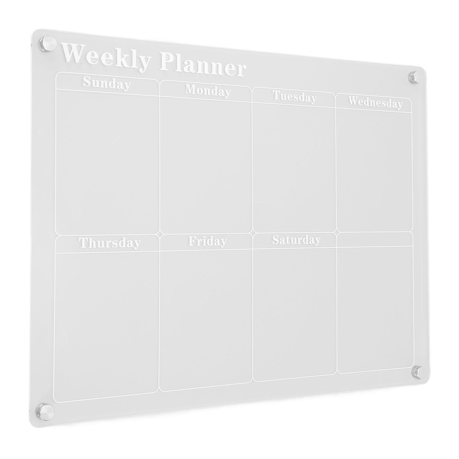 

Planning Board Schedule Board Clear Acrylic Reusable Writing Magnet Pad Dry Erase Board with Marker Eraser for Fridge