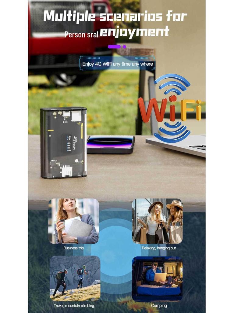4G Portable WiFi Power Bank Router for Europe and Russia - Outdoor & Car Wireless Hotspot