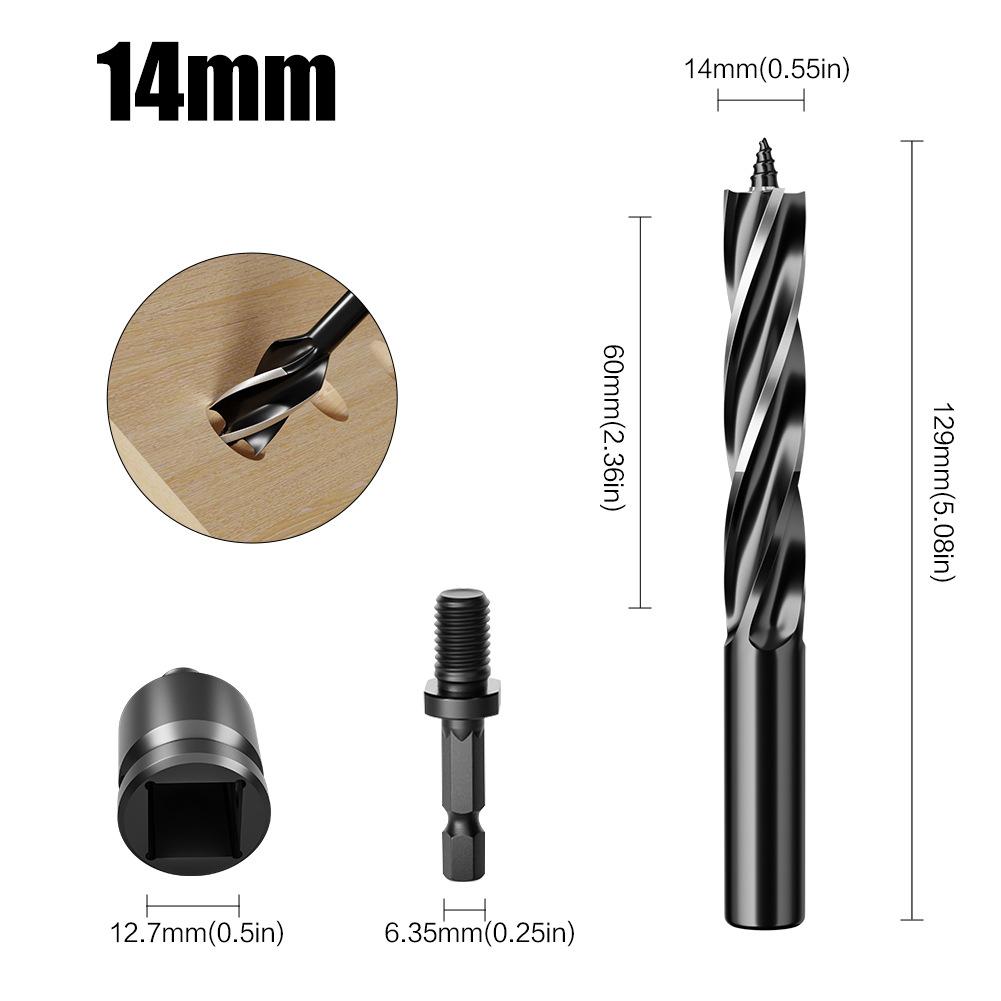Hand Branch Drill, Hexagonal Shank Hole Opener, Four-slot Four-blade Woodworking Drill Set, Outdoor Manual Multi-purpose Drill