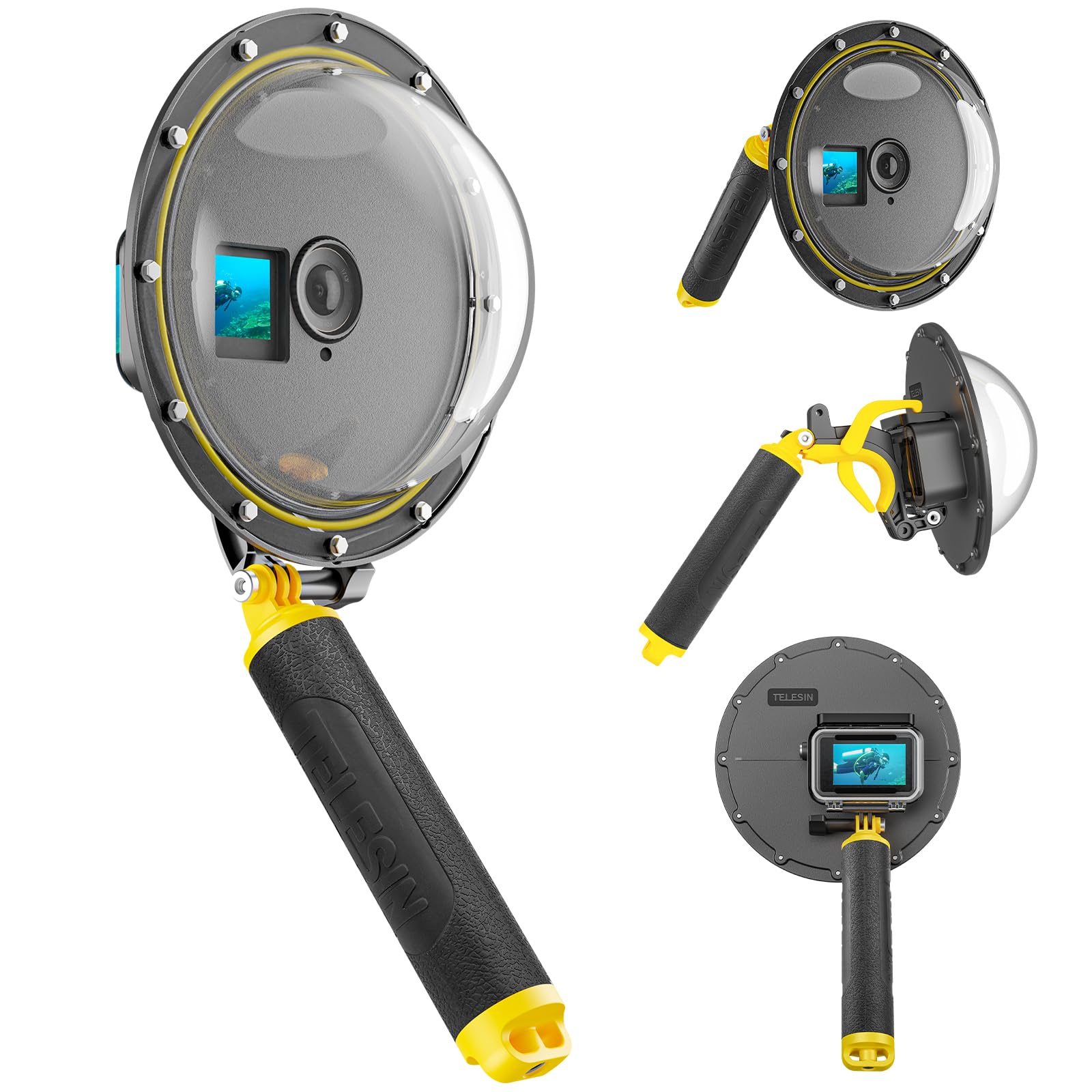 

TELESIN Diving Dome Port for DJI Osmo Action Action Camera Accessories Underwater Protection for Underwater Photography Waterproof 30M with Housing