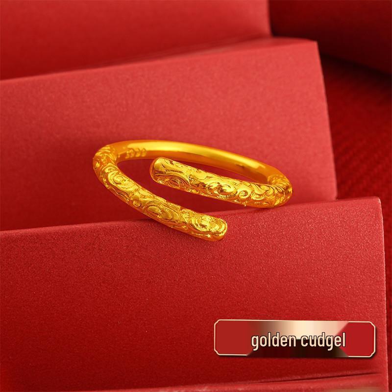 Gold Plated Peony Bow Ring for Women - Matte Brass Band Jewelry