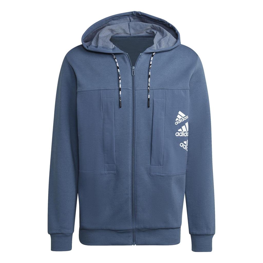 adidas Jackets Men's Blue Hooded Thickened Other HL9379