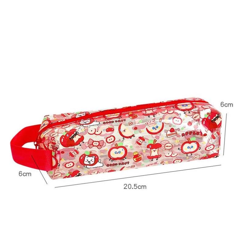 Cute Cartoon Capybara Bear Pvc Pen Bag Transparent Large Capacity Pencil Case Stationery Storage Bag Stationery Box Supplies