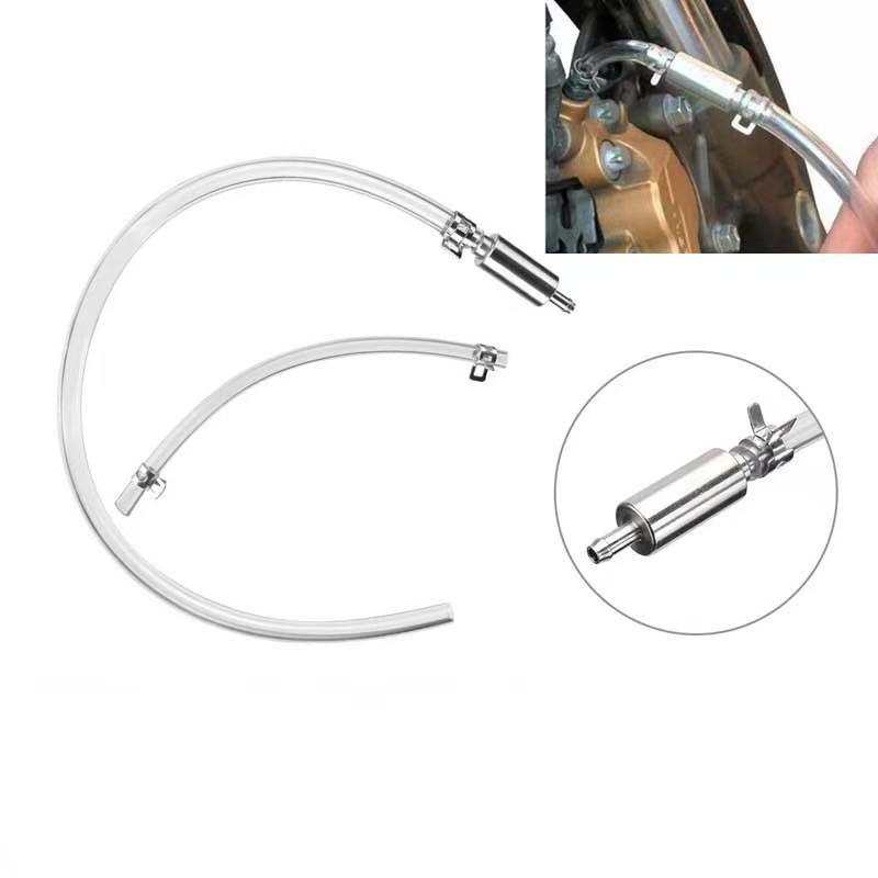 Brake Bleeder Hose Clear Aluminum Brake Fluid Bleed Hose Line One Way Check Valve Tube Bleeder Tool