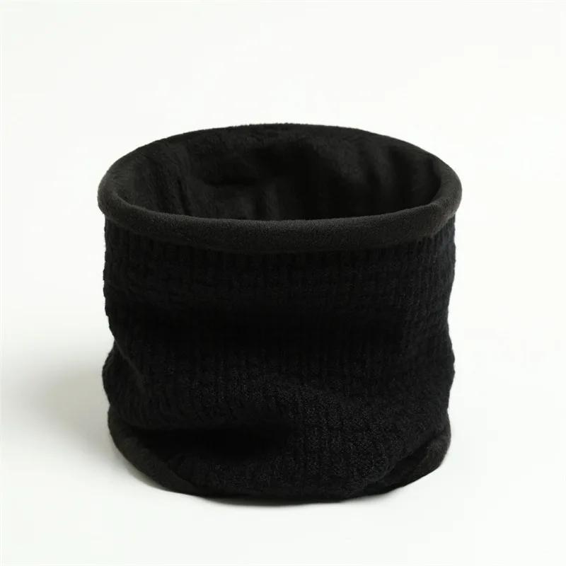 Solid Thick Warm Ring Scarf Fashion Winter Striped Warm Women Men Outdoor Full Mask Scarves With Plush Snood Unisex Muffler