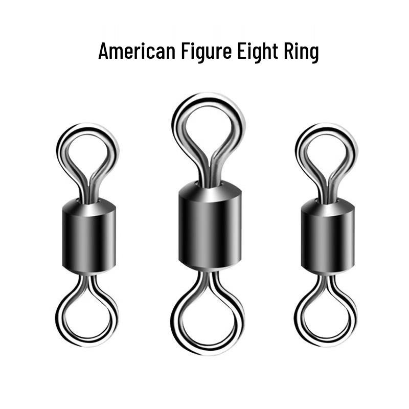 American 8-Character Ring Set: Quick Swivel Fishing Rod Connector & Leader Accessories