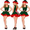 Elegantes grünes Weihnachtsbaumkleid für Weihnachtsfeiern im Prinzessinnen-Thema und Cosplay