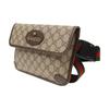 Gucci Fanny Pack Neo Vintage Series, Distressed Hot Stamping Logo, Old Flower All Over Print, Tiger Head Decoration, Striped Shoulder Strap, Canvas