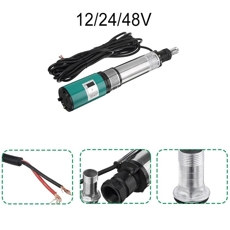 12/24V/48V 10/15 meters Deep Well Water Pump Solar Water Agricultural Irrigation Garden Pump High Lift DC Screw Submersible Pump