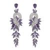 Geometric Leaf Rhinestone Earrings: Alloy Diamond Design for Women, European and American Fashion Style