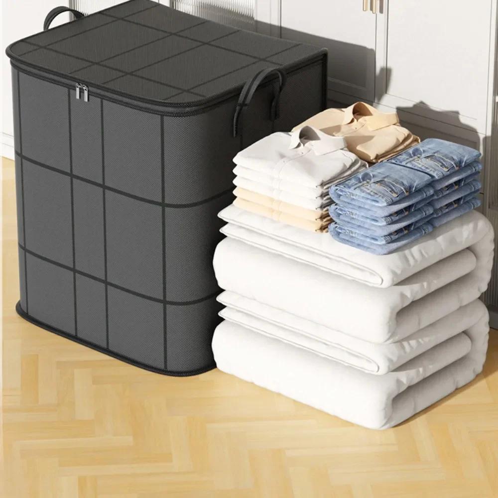 Large Size Storage Bag Non Woven Fabric Waterproof Organize Bag Household Moisture-proof Handbag Cotton Quilt Clothing Organizer