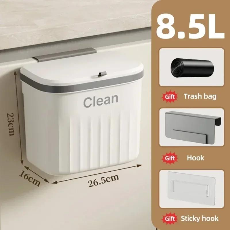 Hochwertiger Haushaltstoilette Badezimmer Wohnzimmer Büro Großvolumiger Klappdeckel-Abfalleimer Wandmontierter Abfalleimer Küche