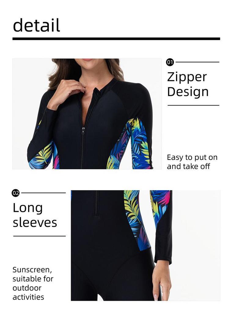 Muta da Surf Stile Mediorientale 2025 - Tuta Intera con Zip e Maniche Lunghe Modellante
