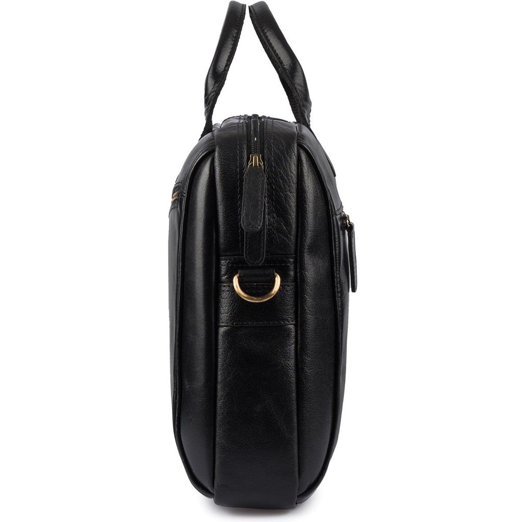 Torba męska skórzana na ramię laptopa duża czarna biznesowa Beltimore N01