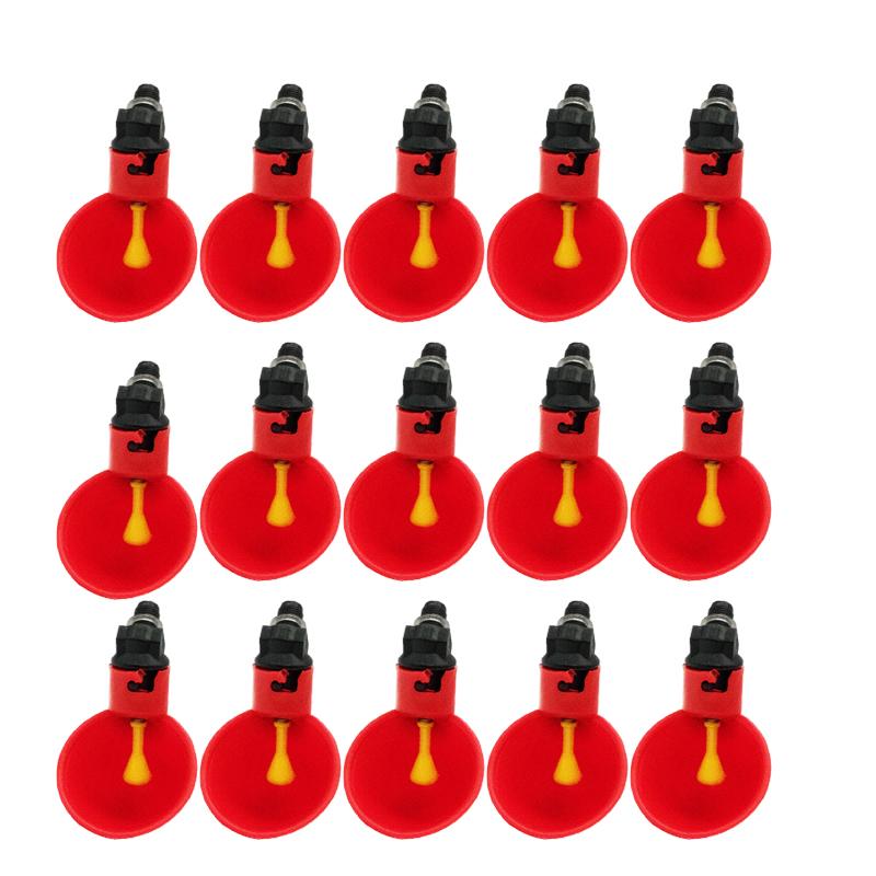 5 Pcs/ Automatic Chicken Quail Drinker Chicken Waterer Bowl With Yellow Nipple Farm Poultry Drinking Water System