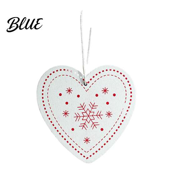 Classic Red White Decorations Christmas Tree Wooden Pendant Vintage Cartoon Ornament with Lanyards Hanging Lightweight Pendant for Holiday