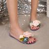 Women's Summer Transparent Jelly Flower Flat Beach Sandals