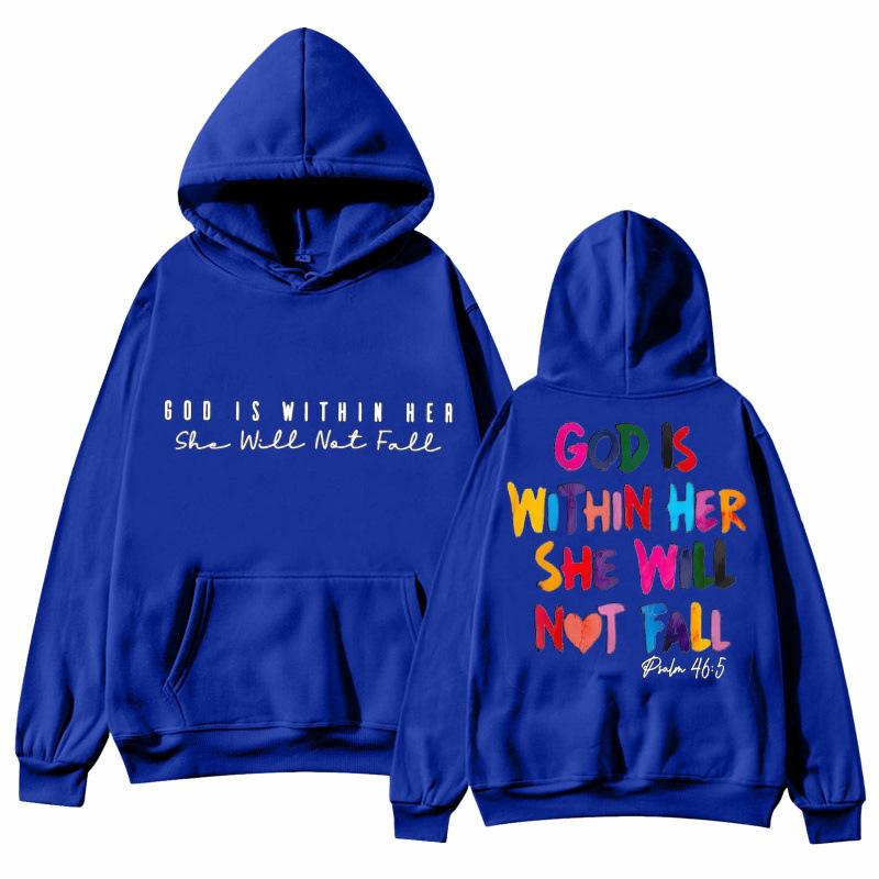 Letter Print Hooded Sweatshirts Women'S Basi