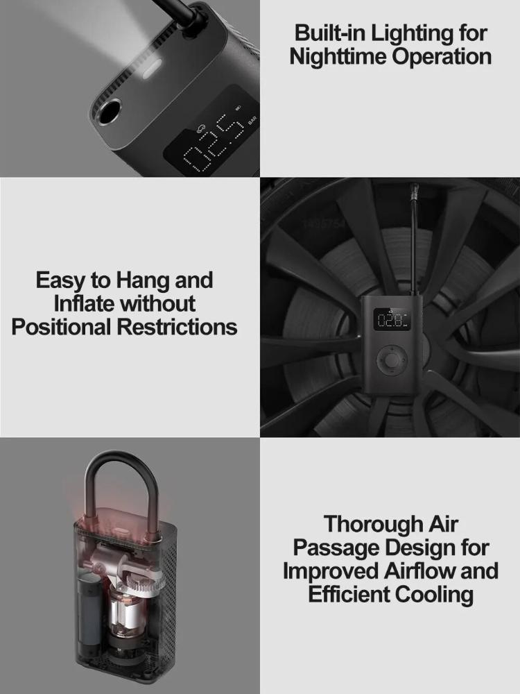 Air Pump 2 25%Speed Boost Mini Portable Electric Air Compressor Treasure 150PSI Type-C LED Multitool Inflator
