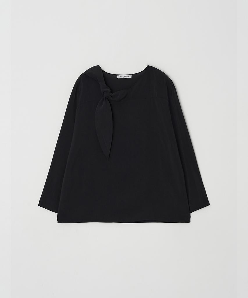 Meojiaenminggeul Soft Knot Tie Blouse (Black)