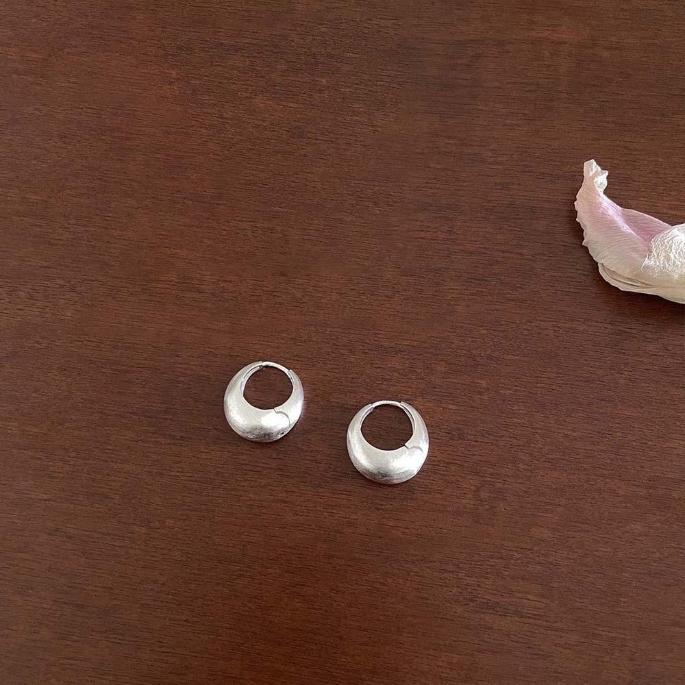 Elegant Circle Earrings 925 Silver Needle Silver Ear Buckles Brilliant Golden Round Earrings  Girls