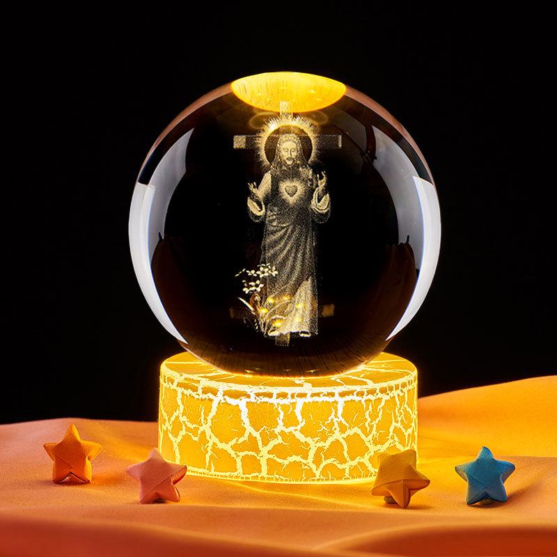 Bluetooth Colorful Night Light with Girlfriend Figure Display - Crystal Ball Holiday Gift